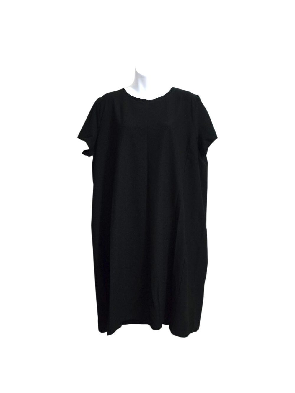 Eileen Fisher Crew Neck Short Sleeve Viscose Blend Knee Length Shift Dress Sz 2X